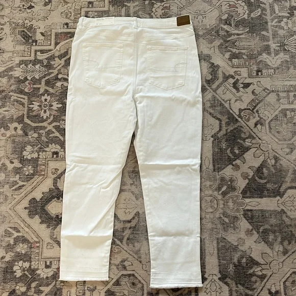 AE Ne(x)t Level Highest Rise Jegging Crop Raw Hem white jeans size 18 NWT - Picture 6 of 8